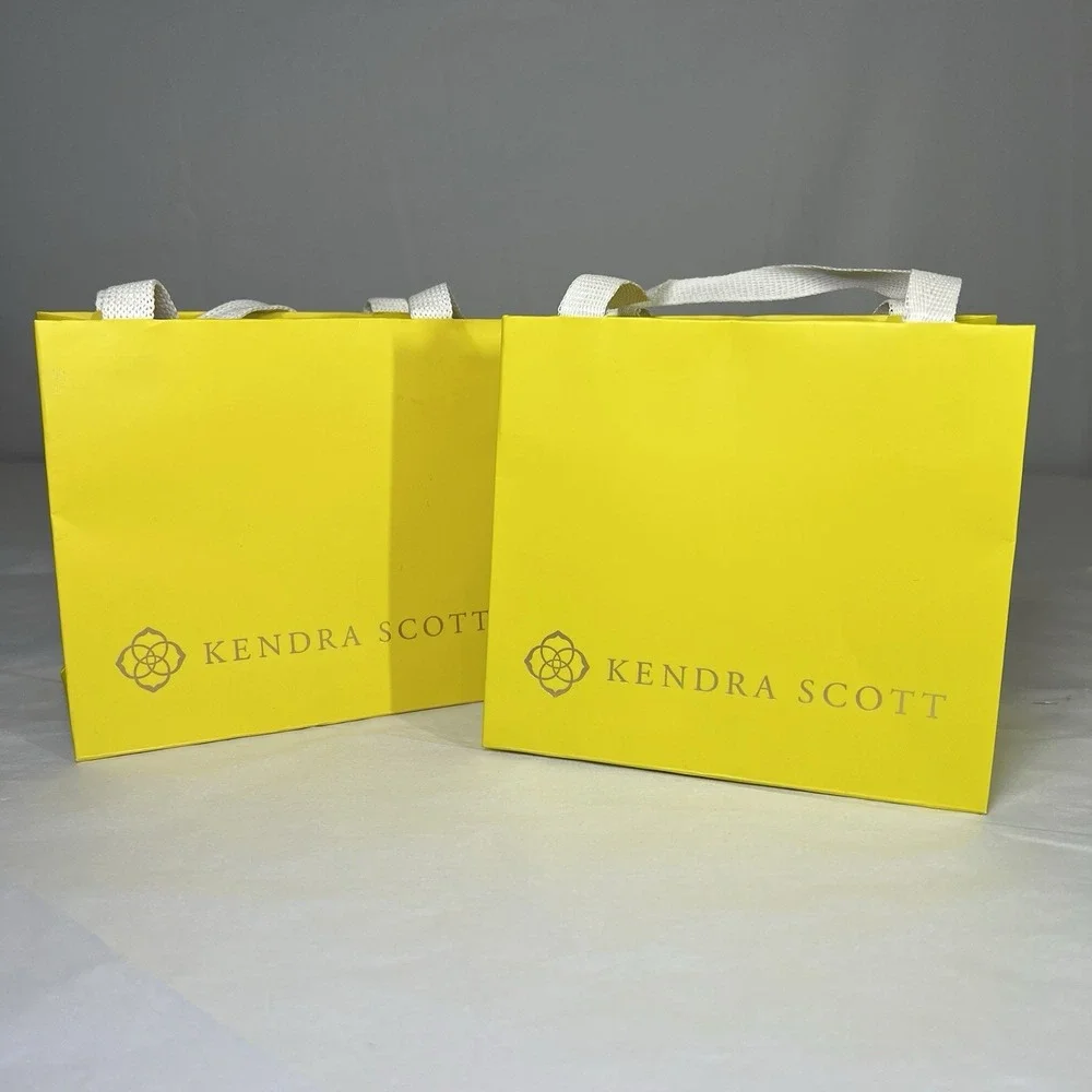 2 Small Kendra Scott‎ Shopping Gift Bag Yellow USED 6